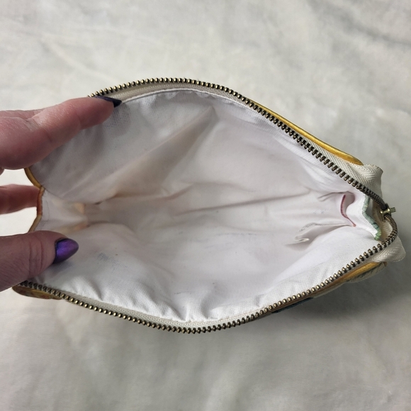 Vintage Galante Studios Yellow Floral Makeup Bag/Clutch. - Picture 8 of 13